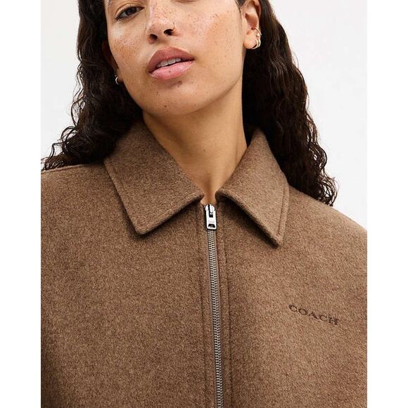 NWT Coach Women's Zip Front Wool Jacket Teddy Bear CAA10 Large - Picture 10 of 12